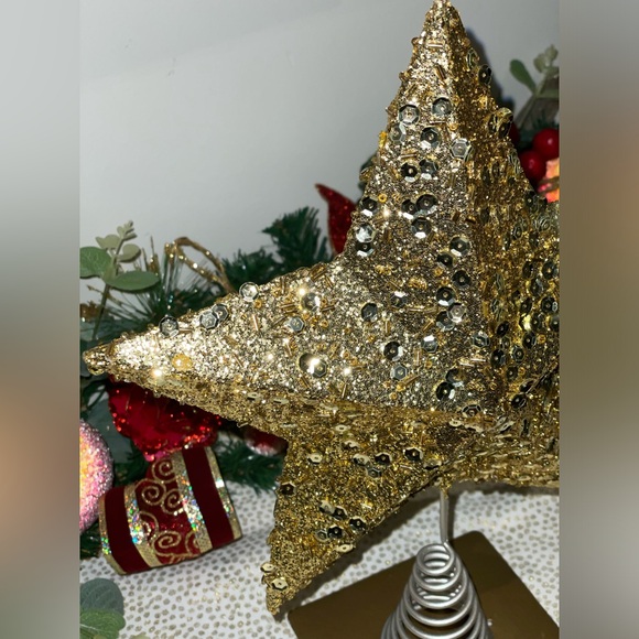 Pier 1 Gold Sequin Tree Topper - Picture 3 of 10
